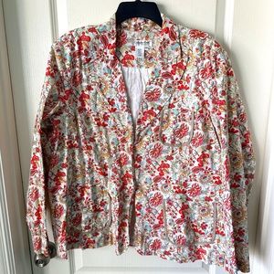 Coldwater Creek 100"% cotton jacket 2X plus size floral